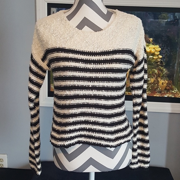 BP Sweaters - Tan Sweater with Black Stripes